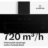 Klarstein SleekAir kosa kuhinjska napa | Režim ekstrakcije i recirkulacije zraka | Elegantan dizajn | 720 m³/h | 90 cm | shoptok.hr