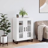vidaXL Komoda visok sijaj bela 69,5x34x90 cm inženirski les Cene