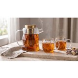 Vialli Design Stakleni čajnik s cjedilom u zlatnoj boji 1,3 l Geo – | shoptok.hr