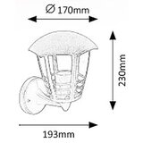  Rabalux 8618 MARSEILLE Spoljna zidna lampa, E27, 1x MAX 60W, IP44 Cene