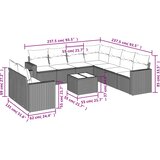 10-dijelni set vrtnih sofa poliratan s jastucima svijetlosivi | shoptok.hr