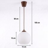 Brilagi LED luster na sajli RETRO GLASS 1xE27/60W/230V Ø 15 cm braon/bela | Eponuda.com
