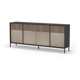 Marckeric Antracitno siva/svjetlo smeđa niska komoda 206x86 cm Amalia – | shoptok.hr