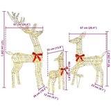 vidaXL Obitelj jelena 3 pcs Topla bijela 128 cm PET | shoptok.hr