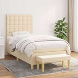 vidaXL Krevet s oprugama i madracem krem 100 x 200 cm od tkanine | shoptok.hr