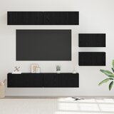 vidaXL TV ormarić s pohranom s vratima 6 pcs Crni hrast 80 x 30 x 30.5 cm | shoptok.hr