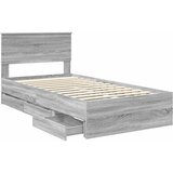  Krevetna konstrukcija Siva Sonoma 100 x 200 cm Inženjersko Drvo | shoptok.hr