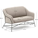 Kave Home Bež sedežna garnitura 128 cm Brida – | Shoptok.si
