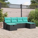  Sjedeća garnitura za vrt 6 kom. poliratan Crna 233 x 117 x 85 cm | Shoptok.si