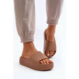Kesi Women's slippers with thick soles, brown Oreithano