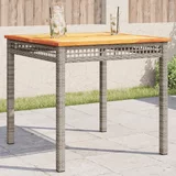  Vrtni stol sivi 80 x 80 x 75 cm od poliratana i bagremovog drva