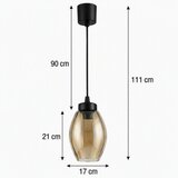 Brilagi LED luster na sajli R GLASS 1xE27/60W/230V, prečnik 17 cm, crna/dimljeno bež | Eponuda.com