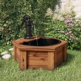 vidaXL Vodnjak s črpalko 57x57x53 cm trden les jelke u