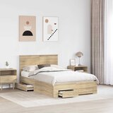  Krevetna konstrukcija s ladicama Hrast sonoma 120 x 200 cm | Eponuda.com