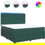vidaXL Box spring postelja z vzmetnico temno zelena 180x200 cm žamet, (21304668) | Shoptok.si