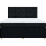 vidaXL Box spring postelja z vzmetnico črn 200x200 cm blago | Shoptok.si