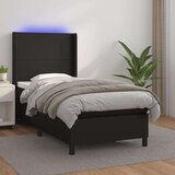  Box spring s madracem LED crni 90x190 cm od umjetne kože Cijene