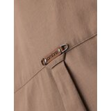Ombre Men's linen shirt with classic collar and pockets REGULAR FIT - light brown | shoptok.hr