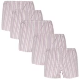 Foltýn 5PACK classic men's shorts brown with stripes