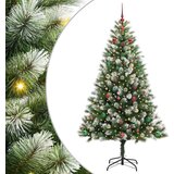 vidaXL Umjetna jelka s pantenom i pahuljicama Zelena i bijela 180 cm | shoptok.hr