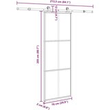 vidaXL Klizna vrata s priborom 76 x 205 cm od ESG stakla i aluminija | shoptok.hr