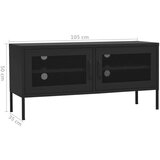 TV omarica črna 105x35x50 cm jeklo, (20620091) | Shoptok.si