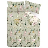 Svijetlo zelena pamučna posteljina za bračni krevet 200x200 cm Exotic Floral –