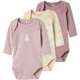 name it Dječji bodi boja pijeska / šljiva / sivkasto ljubičasta (mauve) / bijela Cijene