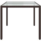  Vrtni stol 150x90x75 cm od kaljenog stakla i poliratana smeđi | shoptok.hr