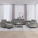  4-dijelni set sofa s jastucima tamnosivi od mikrovlakana | shoptok.hr