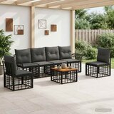  Set vanjskih sofa 7 kom. Crna i tamno siva Poliester | shoptok.hr