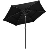  Vrtni suncobran s 3 razine i aluminijskim stupom 2,5 m crni | shoptok.hr