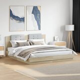  Okvir kreveta s uzglavljem LED boja hrasta sonome 200 x 200 cm | shoptok.hr