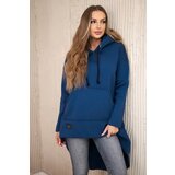 Kesi Padded sweatshirt with a long back and a hood in navy blue | shoptok.hr