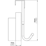 vješalica za vrata (d x v: 355 x 110 mm, broj kuka: 5 kom., kromirano)