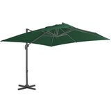 vidaXL Previsni senčnik z aluminijastim drogom 400x300 cm zelen Cene