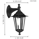 Eglo Laterna 4 zunanja stenska svetilka IP33 350 x 215 x 165, (20468840) | Shoptok.si