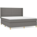  Box spring postelja z vzmetnico temno siva 160x200 cm blago, (20896706) | Shoptok.si
