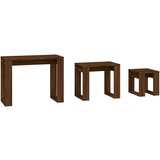  Komplet mizic 3-delni rjavi hrast konstruiran les, (20714445) | Shoptok.si