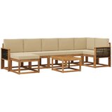 vidaXL Zunanja garnitura za sedenje 8 pcs Naravna in bež Poliester, (5000280662) | Shoptok.si