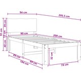  Krevet s uzglavljem ROSTOCK Bijela 90 x 200 cm | shoptok.hr