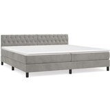  Box spring postelja z vzmetnico svetlo siva 200x200 cm žamet, (20790987) | Shoptok.si