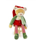 Doudou Novogodišnji plišani meda Cimet, 40 cm, Crveno-zeleni Cene
