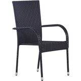  7-dijelni vrtni blagovaonski set od poliratana crni Crna Dužina stola 160 cm | shoptok.hr