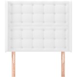  Uzglavlje s ušima bijelo 103x16x118/128 cm od umjetne kože | shoptok.hr