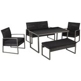 Modern Living lounge garnitura elena, črna, siva, 5-Delni set Cene