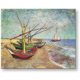  Slika na platnu FISHING BOATS ON THE BEACH AT SAINTS-MARIES – Vincent van Gogh | Shoptok.si