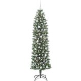 vidaXL Umetno vitko božično drevo med 300 LED Zelena in bela 210 cm | Shoptok.si