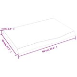  Zidna polica svjetlosmeđa 60x40x(2-4) cm obrađena hrastovina | shoptok.hr