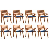 The Living Store Vrtni stoli z blazinami 8 kosov trden akacijev les - Vrtni Stol, (21471400) | Shoptok.si